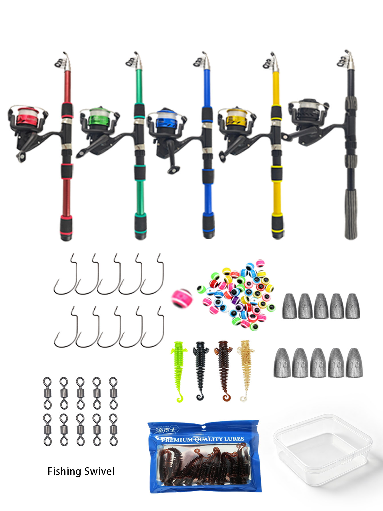Fishing Equipment Online - مجموعة صيد تلسكوبية بطول 1.8 متر: