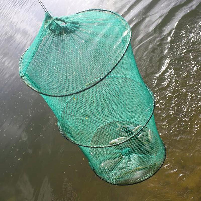Landing Net Telescopic - للطي جولة النايلون شبكة الإطار المعدني