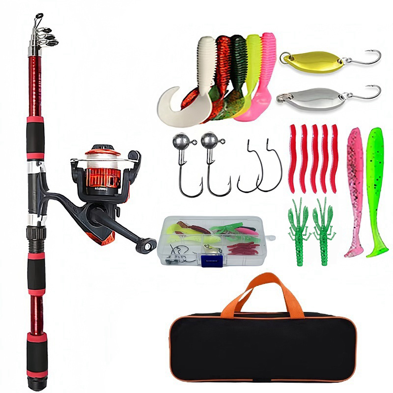 Fishing Equipment Online - مجموعة أدوات صيد خشبية كاملة مع