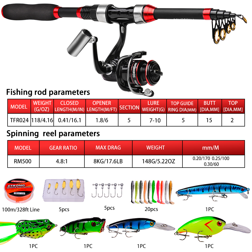 مجموعة صيد السمك بروبيروس كامل - مراجعة Fishing Equipment Online وسعره