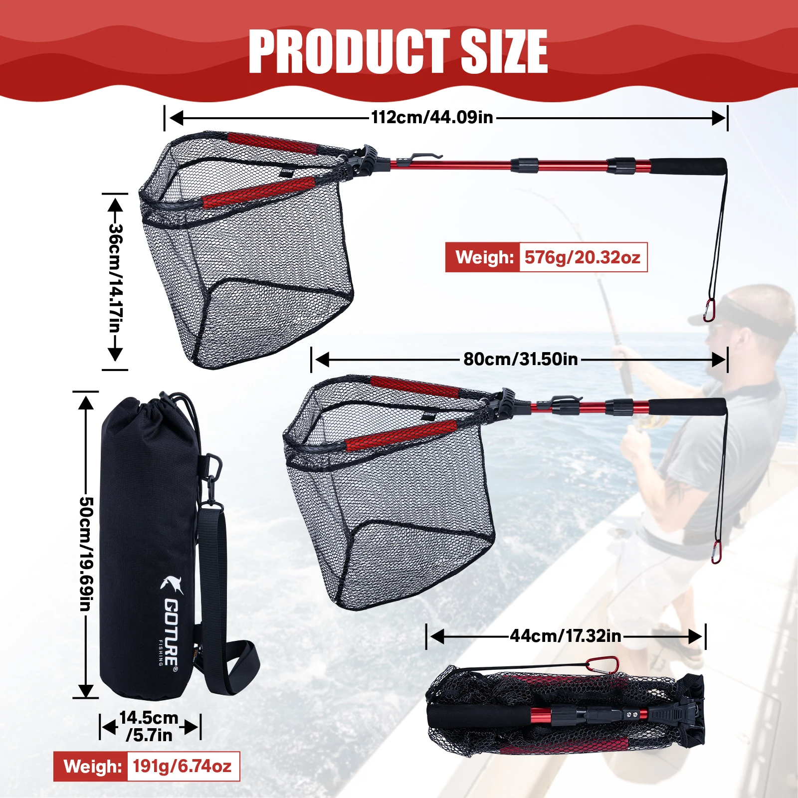 شبكة صيد قابلة للطي من Goture  - مراجعة Landing Net Telescopic وسعره