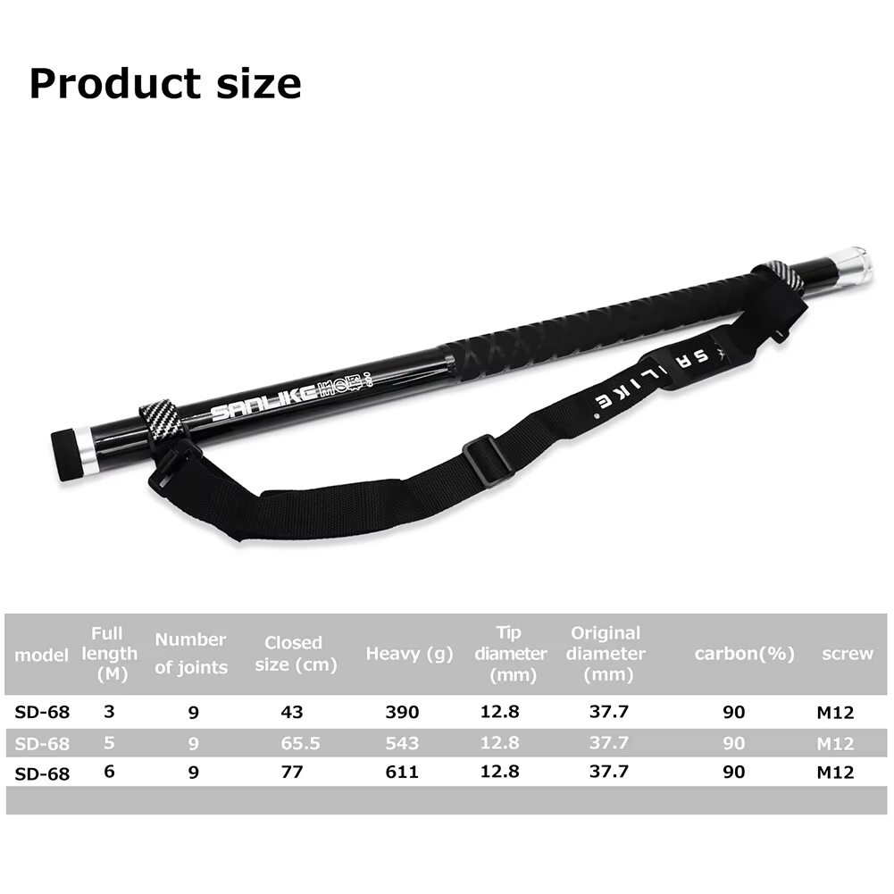 SANLIKE 3m أسود تلسكوبي ألياف  - مراجعة Landing Net Telescopic وسعره